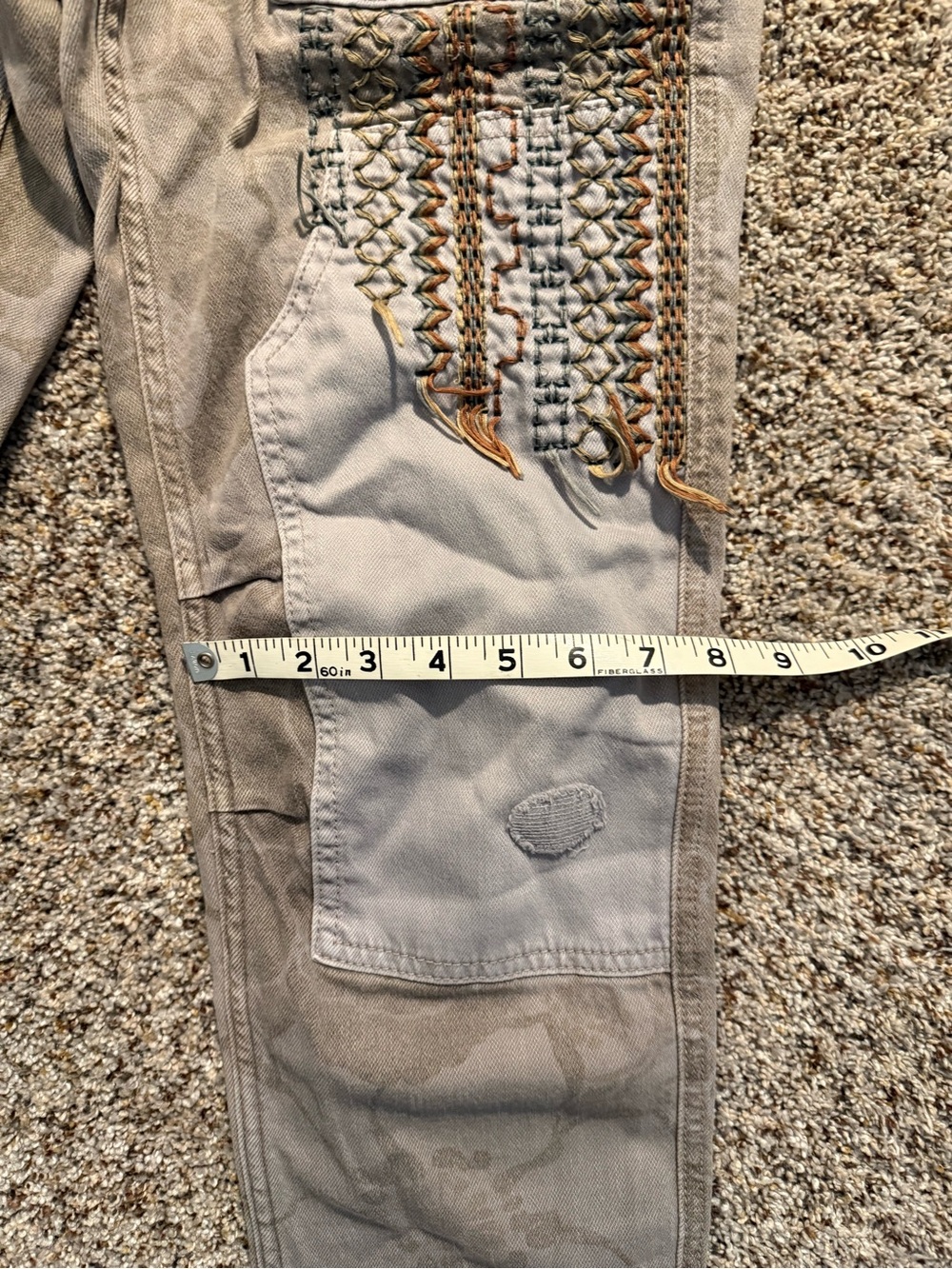 Pilcro by Anthropologie Beige Patchwork Cargo Pants - Picture 9 of 13